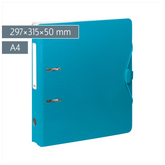 Ordner „WAVE“ | A4, 50 mm, Hebelmechanik mit gummiertem Griff, türkis